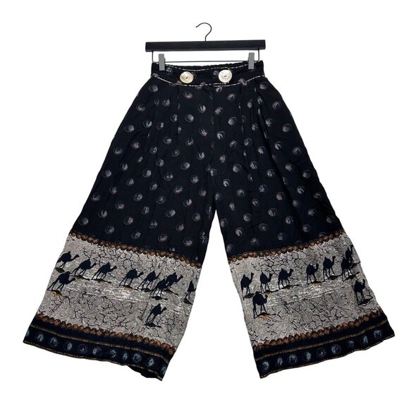 Platinum by Dorothy Womens Wide Leg Cropped Art to Wear Polka Dot Pant Size 10 - Picture 1 of 14